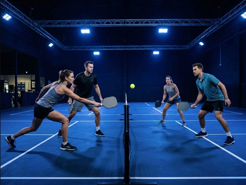Pickleball tournament action